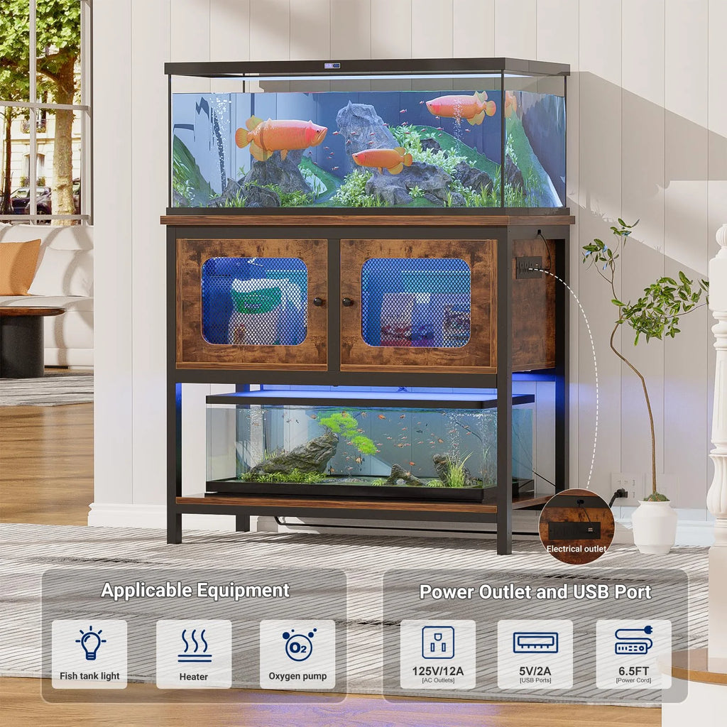 40-50 Gallon Metal Aquarium Stand with Cabinet S7731
