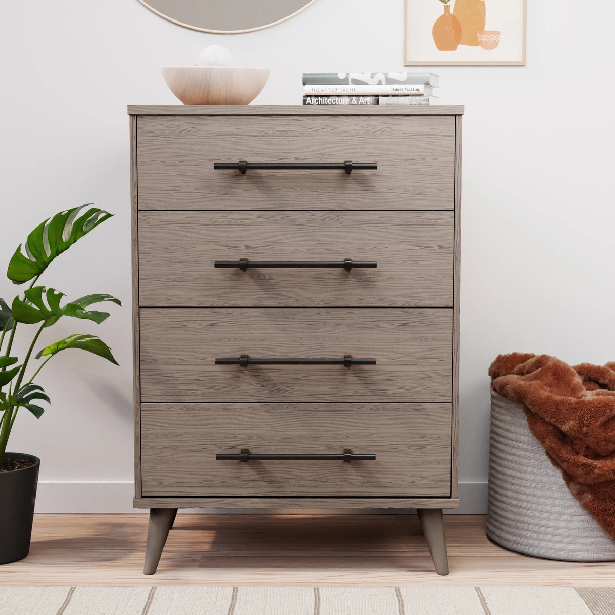 4 Drawer Wood Dresser B1103