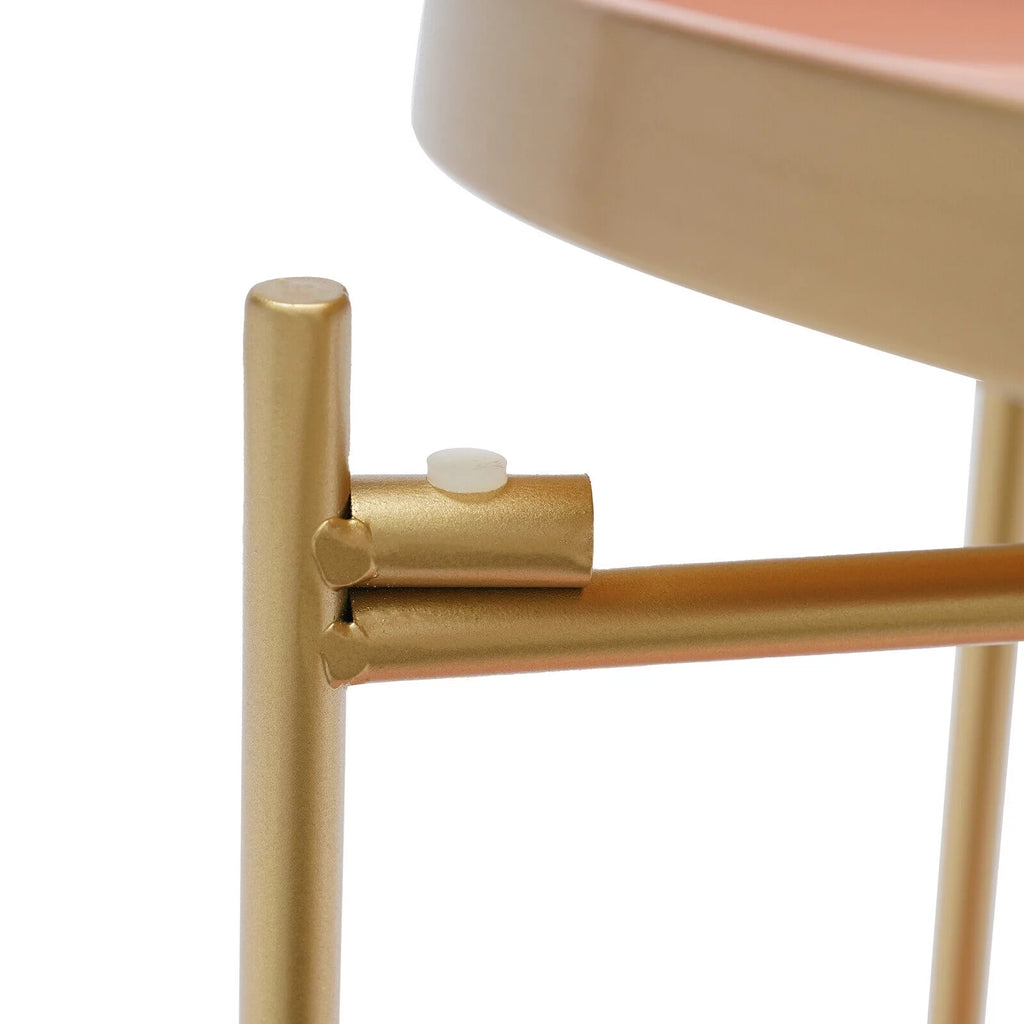 2 Tier Round Metal Side Table with Removable Tray T853489