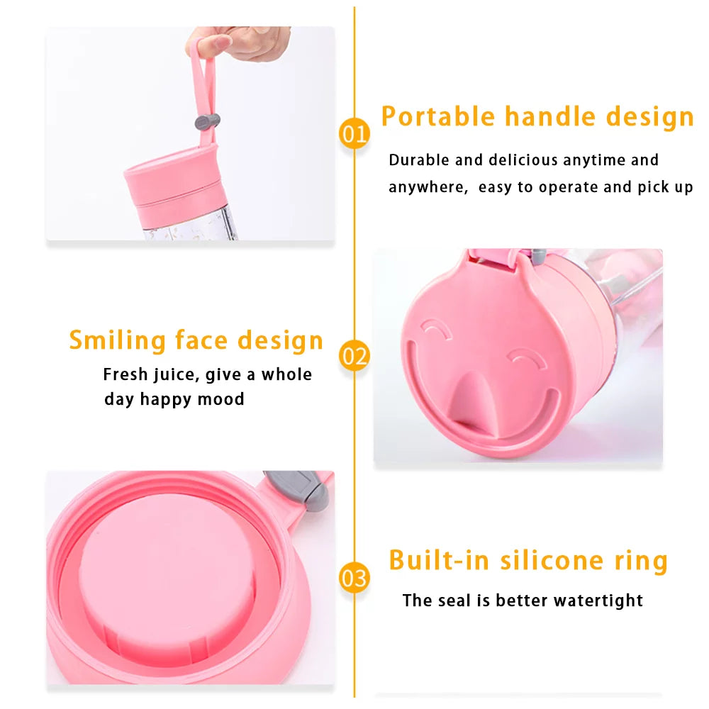 Portable Mini Blender USB Rechargeable Pink U29528