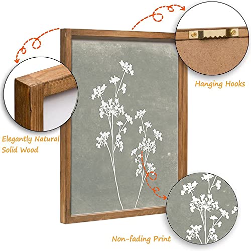Framed Boho Botanical Print Wall Art Set of 4 Brown 12x16 G9235