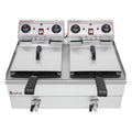 Electric Deep Fryer 16.9QT 24.9QT Stainless Steel Double Tank 3400W I435
