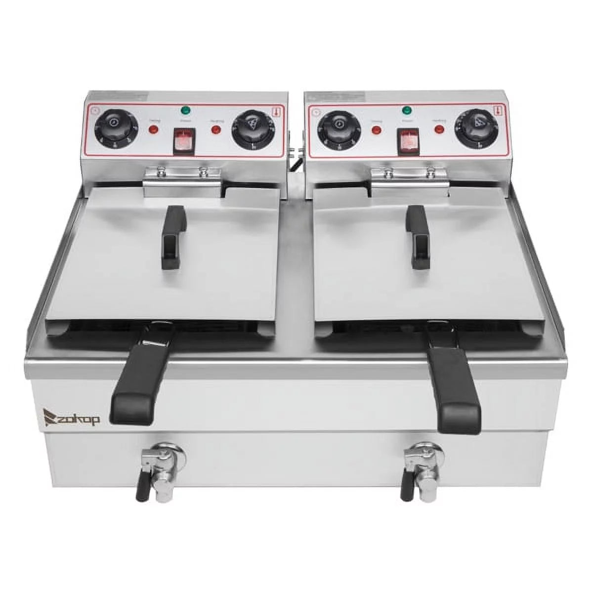 Electric Deep Fryer 16.9QT 24.9QT Stainless Steel Double Tank 3400W I435