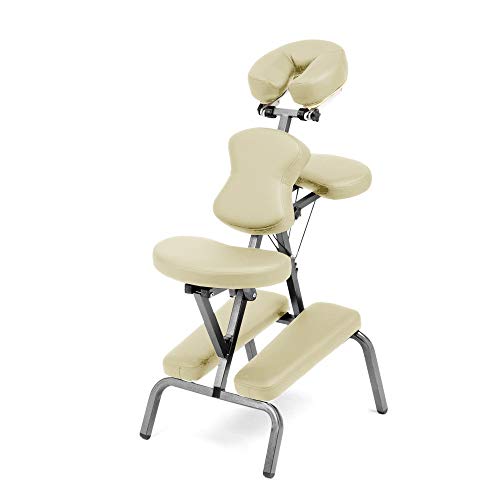 Beige Portable Folding Massage Chair with Carry Case E3946