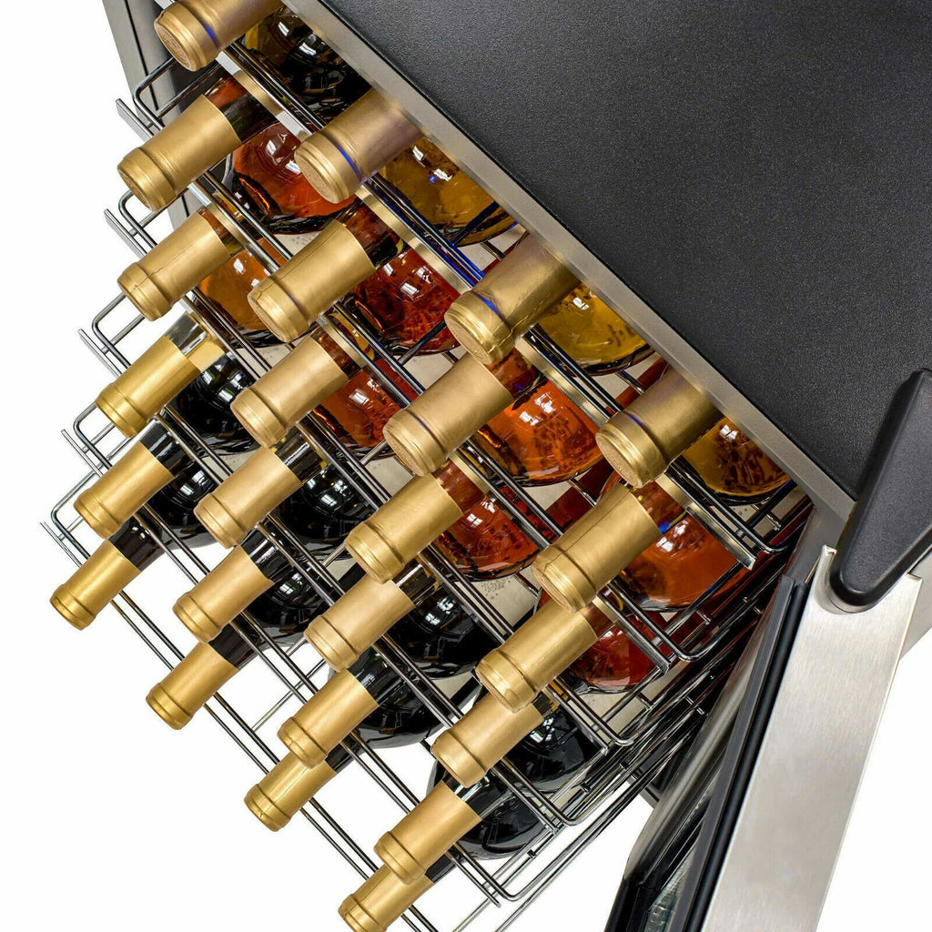 3.1 Cu ft 28 Bottles Compressor Stainless Steel Wine Cooler F714