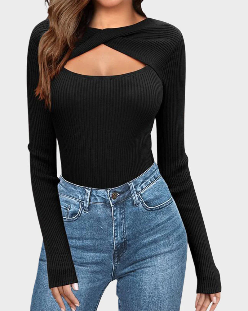 Cutout Knit Sweater W59602