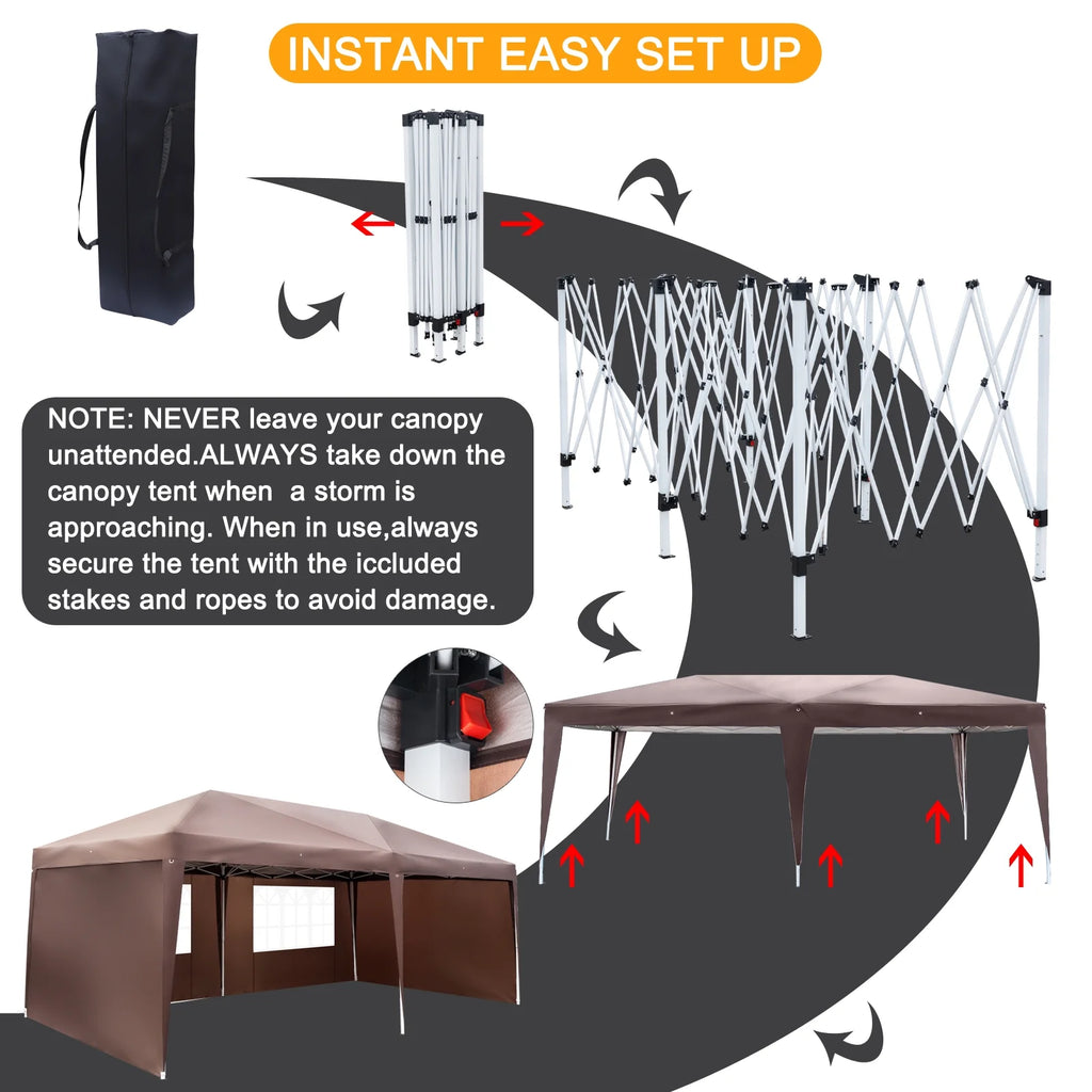 10'x 20' Pop up Canopy with 4 Side Walls P950