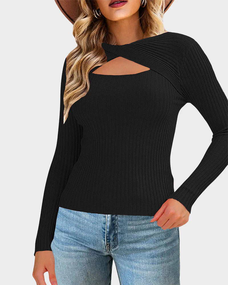 Cutout Knit Sweater W59602