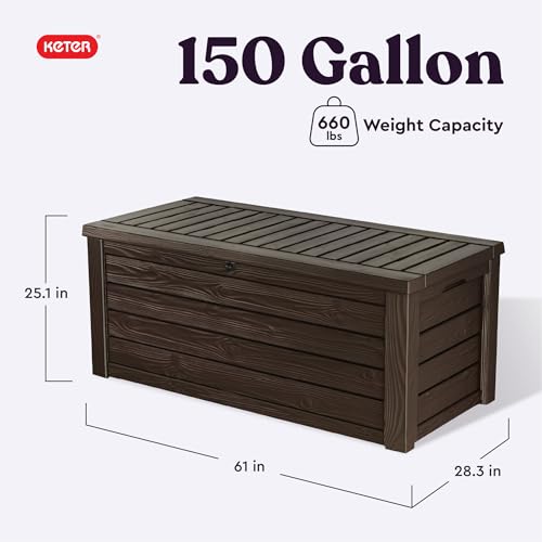 150 Gallon Resin Outdoor Storage Deck Box M541140