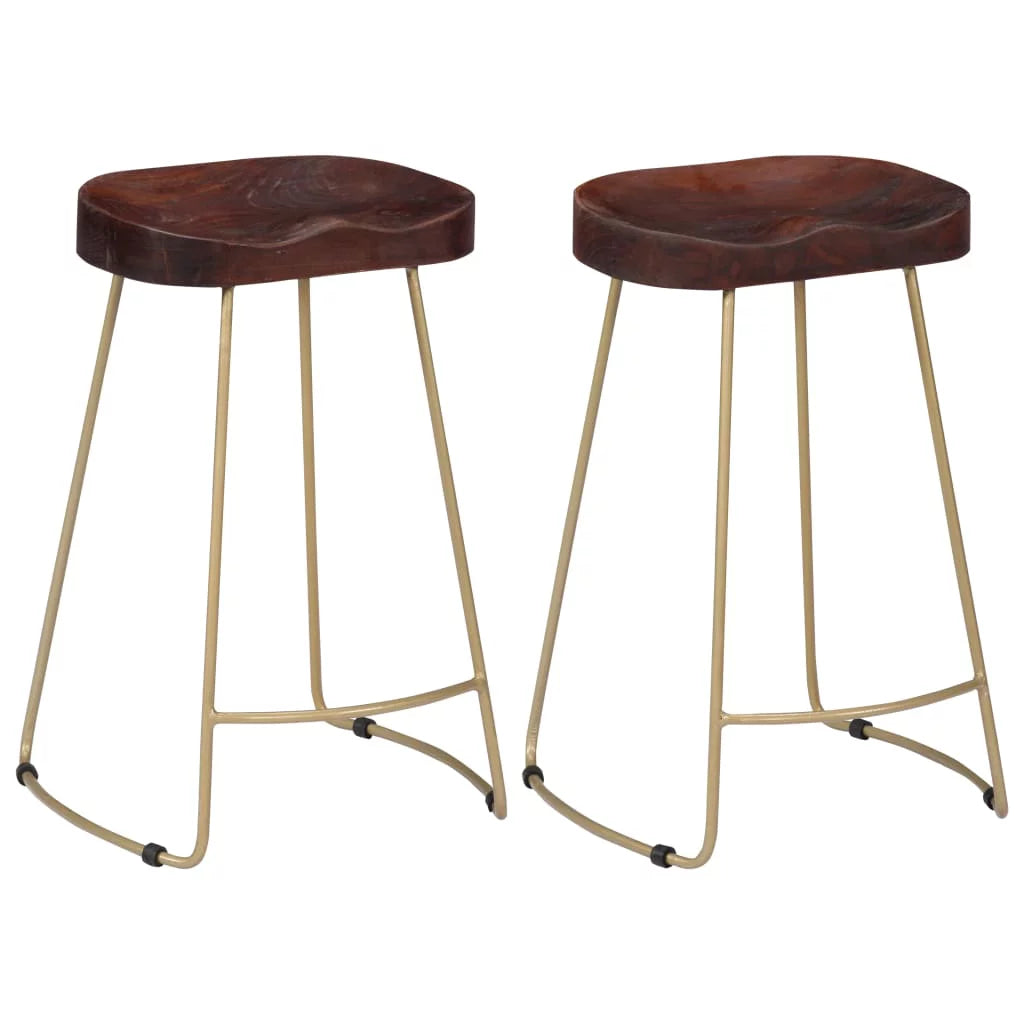 Solid Mango Wood Bar Stools 2 pcs V365