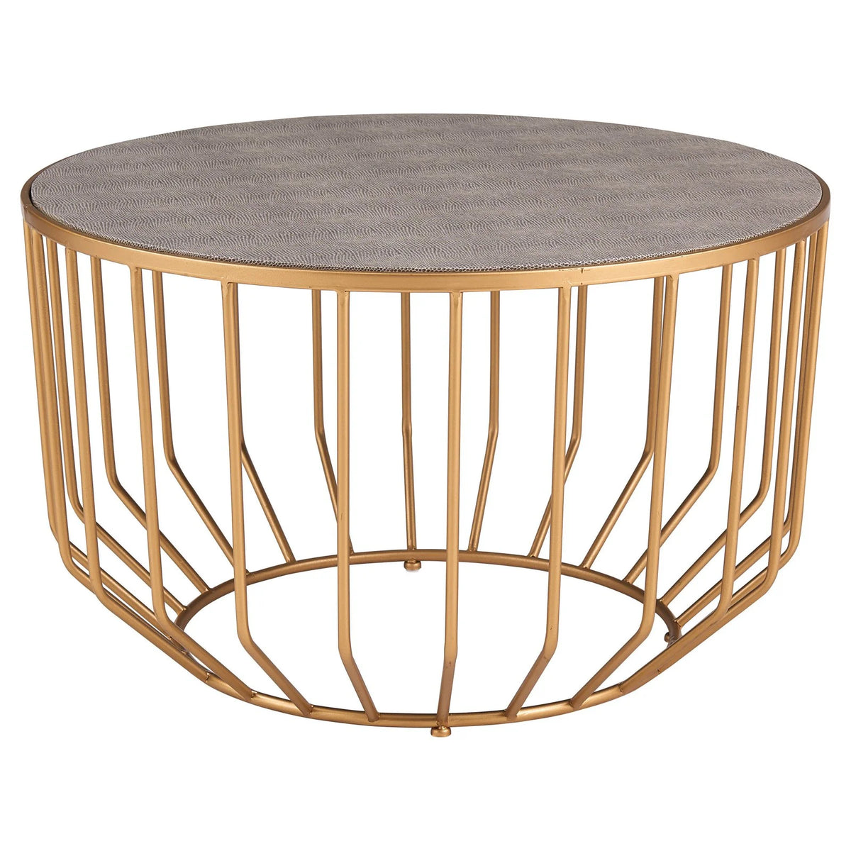Gray Faux Shagreen Coffee Table Set of 2 V852