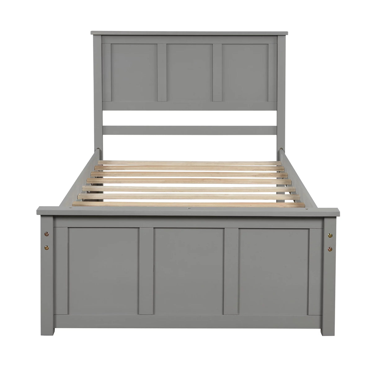 Twin Size Wood Platform Bed with Storage and Headboard D156
