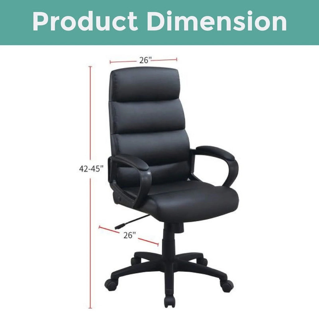 Black Bonded Leather Office Chair V391131