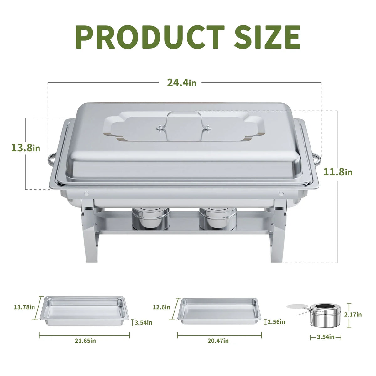 2 Pack 8QT Stainless Steel Chafing Dish Buffet Set H980