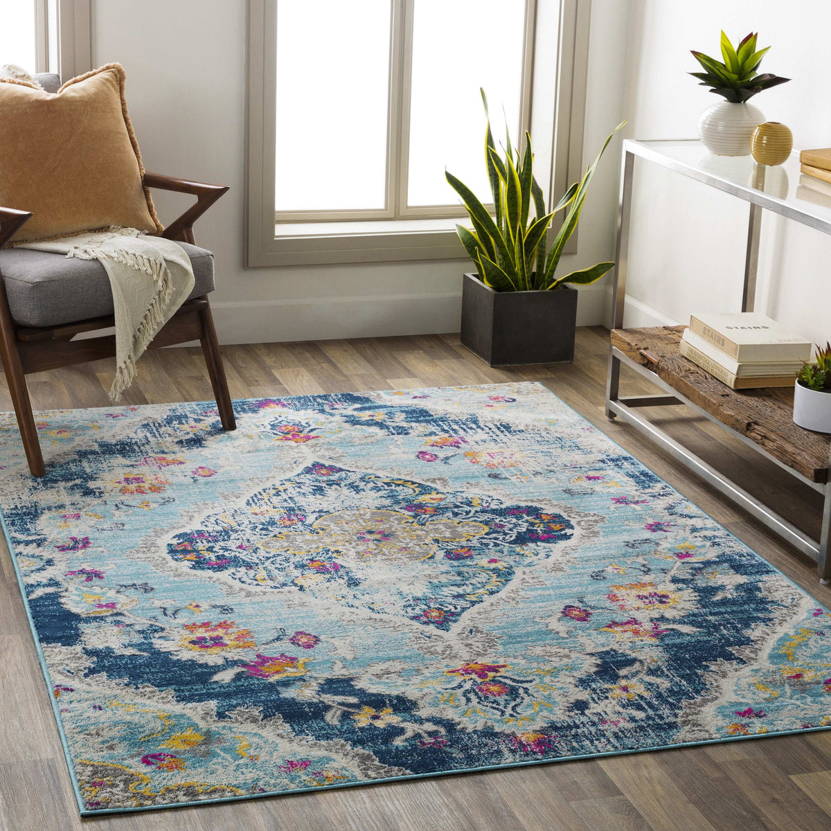 Blue 3x12 Traditional Runner Area Rug D907