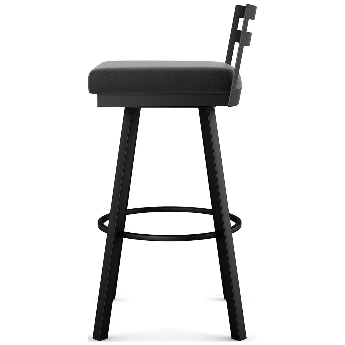 30 In. Swivel Bar Stool Black Faux Leather X2697