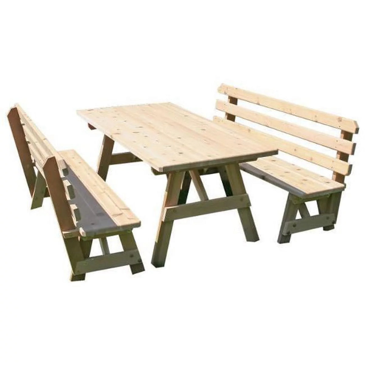 Red Cedar Picnic Table with Backed Benches I9314