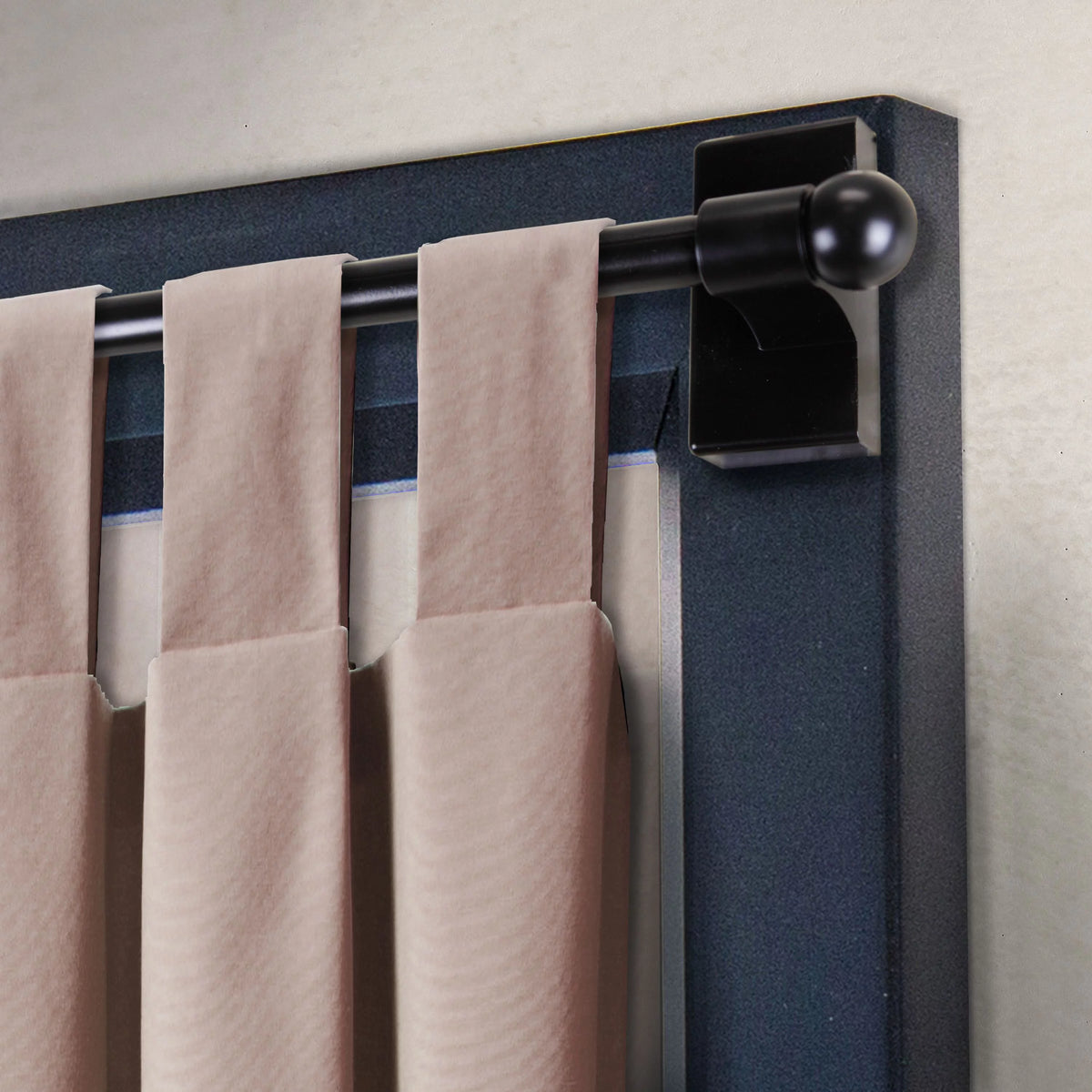 Black Adjustable Magnetic Curtain Rod X806