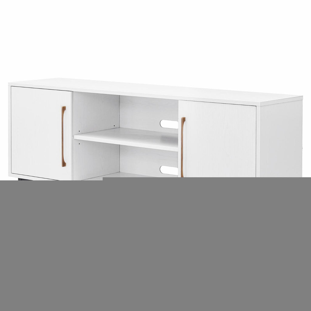 White Antiqued Gray Oak Rectangular TV Stand N641