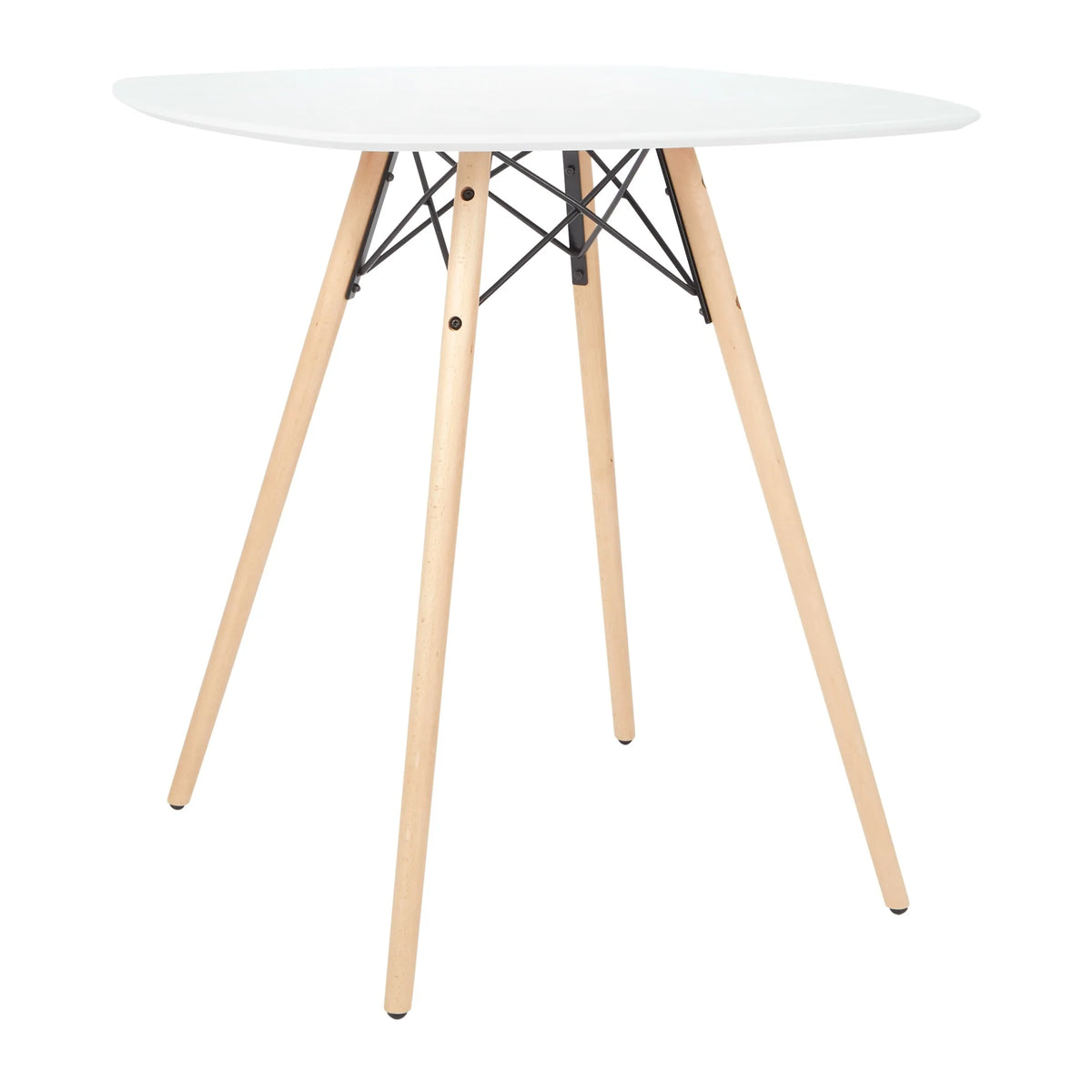 White Counter Table with Natural Wood Legs F192864