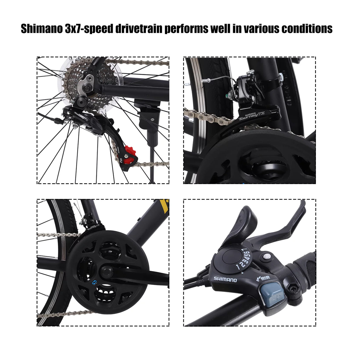 21 Speed 700C Wheels Aluminum Frame Road Bike D707