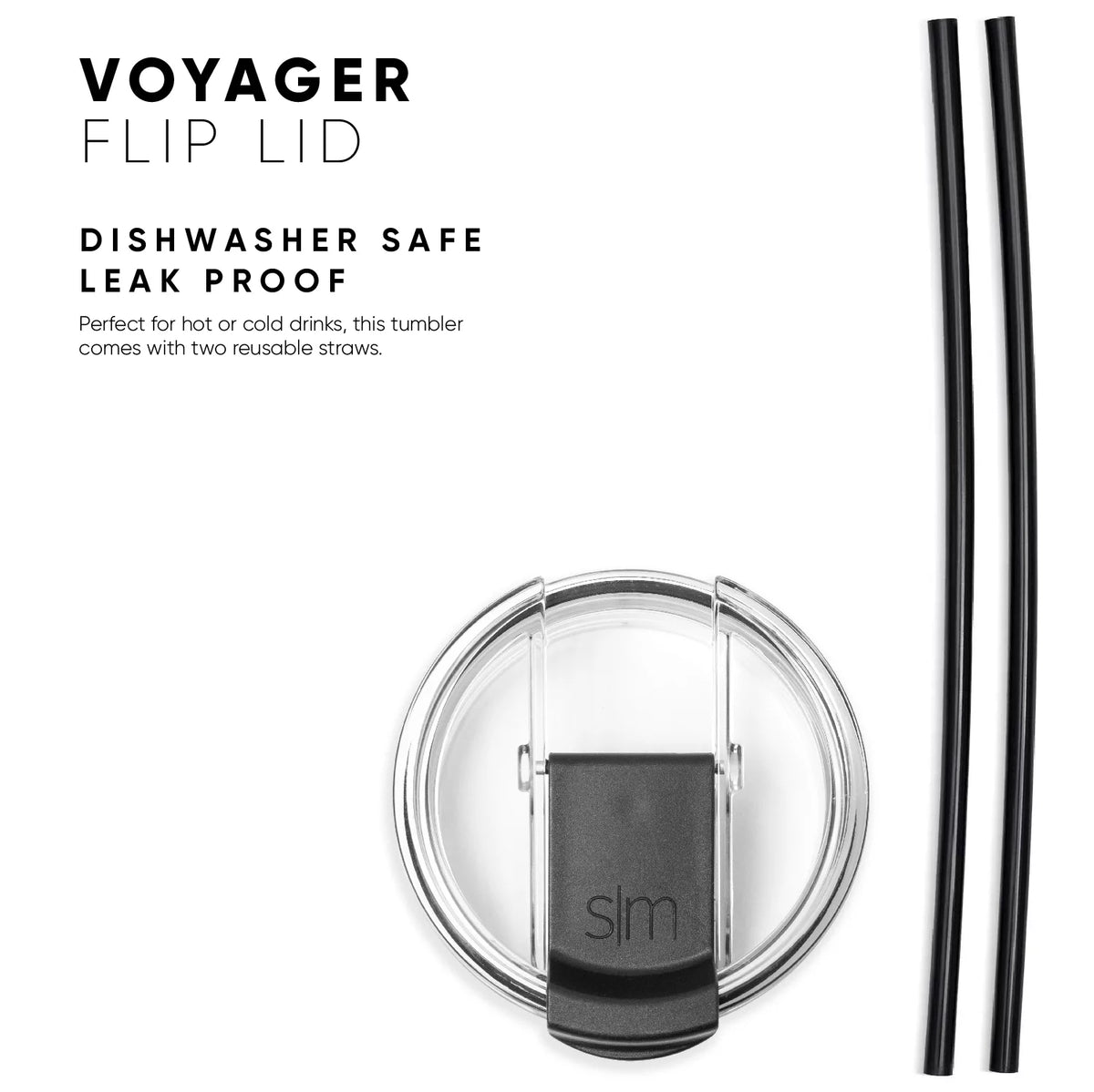 Stainless Steel Vacuum Insulated Tumbler with Flip Lid and Straws 16 fl oz Y1032