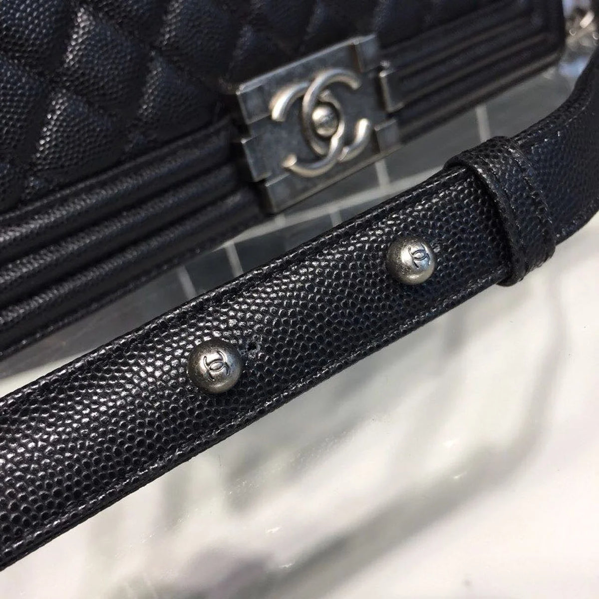 Black Shoulder And Crossbody Handbag S8134