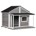 Wooden Raised Dog House with Asphalt Roof V686021