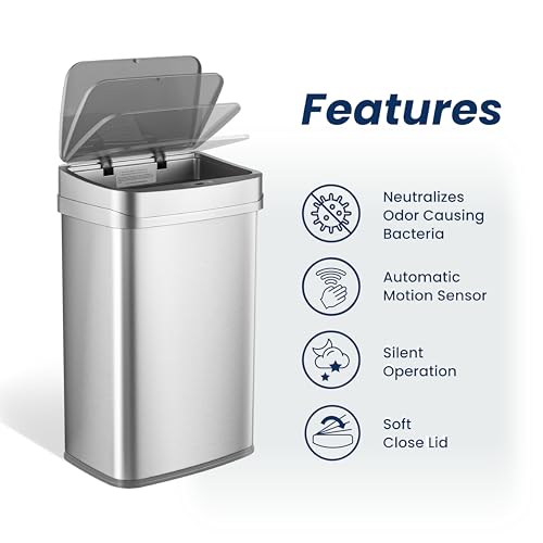 13 Gallon Odor Neutralizing Motion Sensor Trash Can H19301