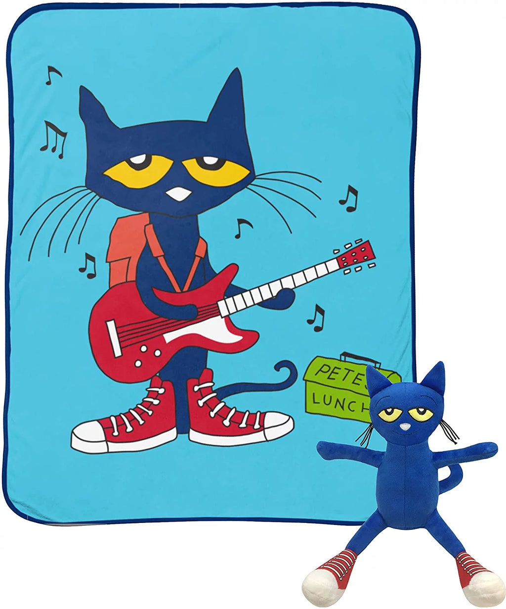 Blue 46x60 inch Microfiber Throw and Mini Pillow Buddy Set Y73287