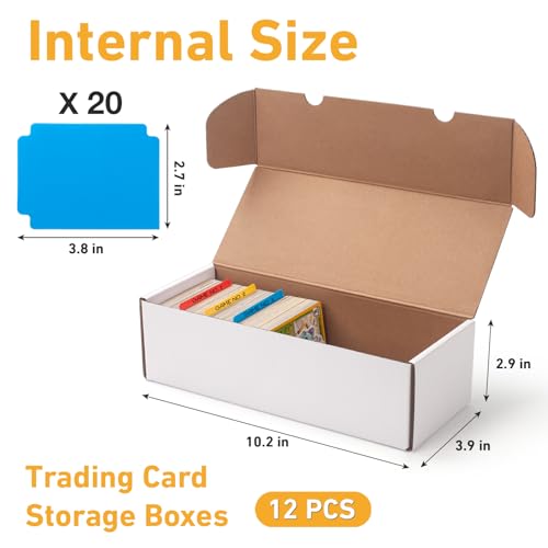 12 Pack Trading Card Storage Box with 20 Dividers Z25553