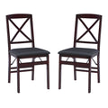 Folding Chair Set of 2 Dark Brown G457