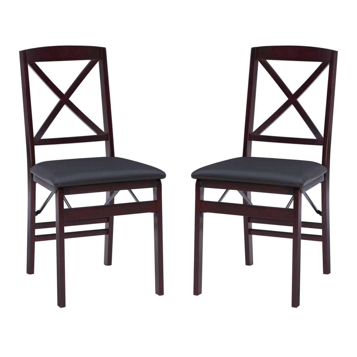 Folding Chair Set of 2 Dark Brown G457