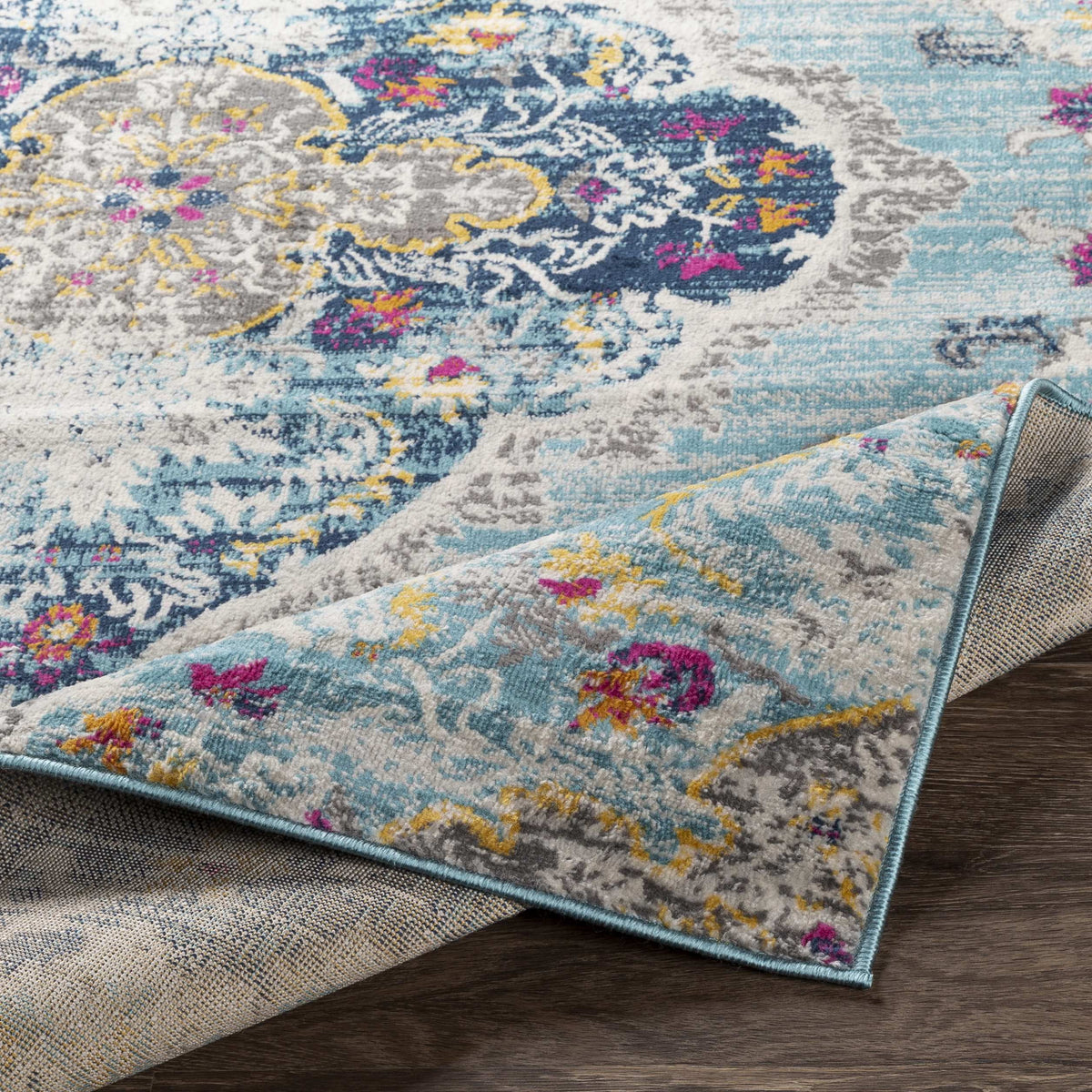 Blue 3x12 Traditional Runner Area Rug D907