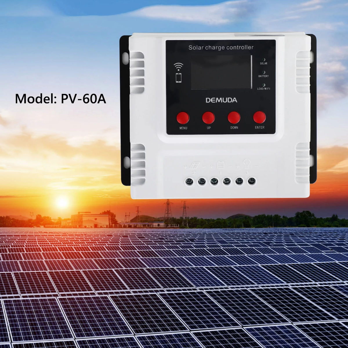 60A Solar Charge Controller with Wifi Monitor PWM LCD K529566