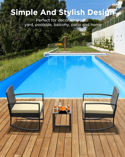 3 Pieces Patio Furniture Set with Coffee Table L828576