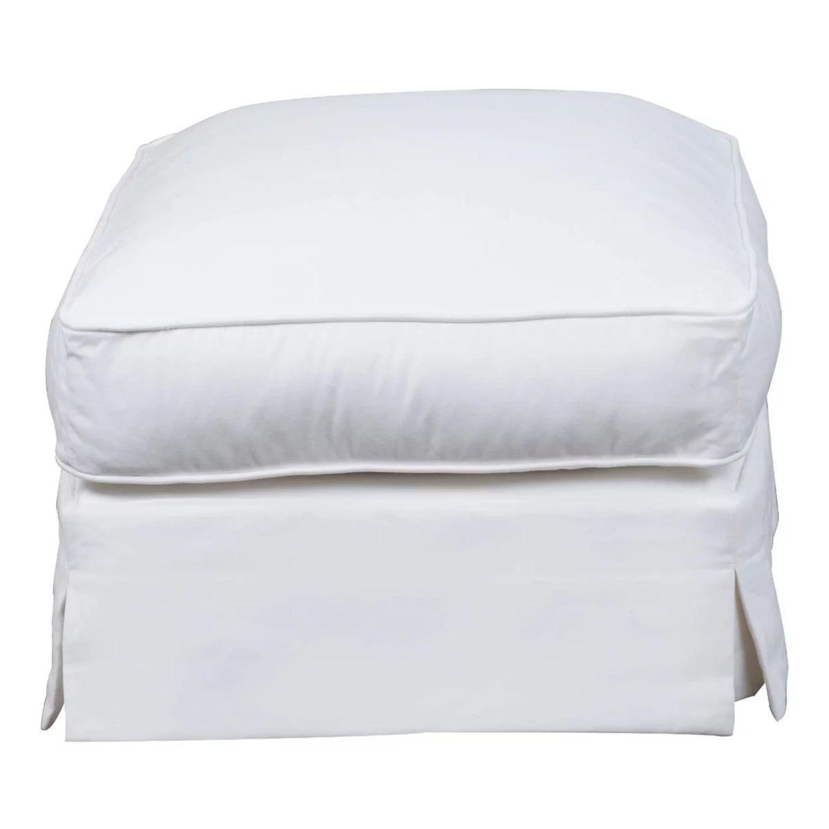 White Upholstered Ottoman O682