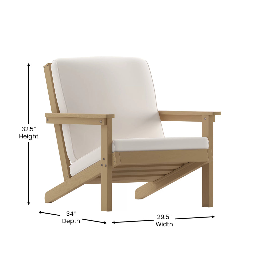 All-Weather Polyresin Adirondack Club Chair with Cushions B419021
