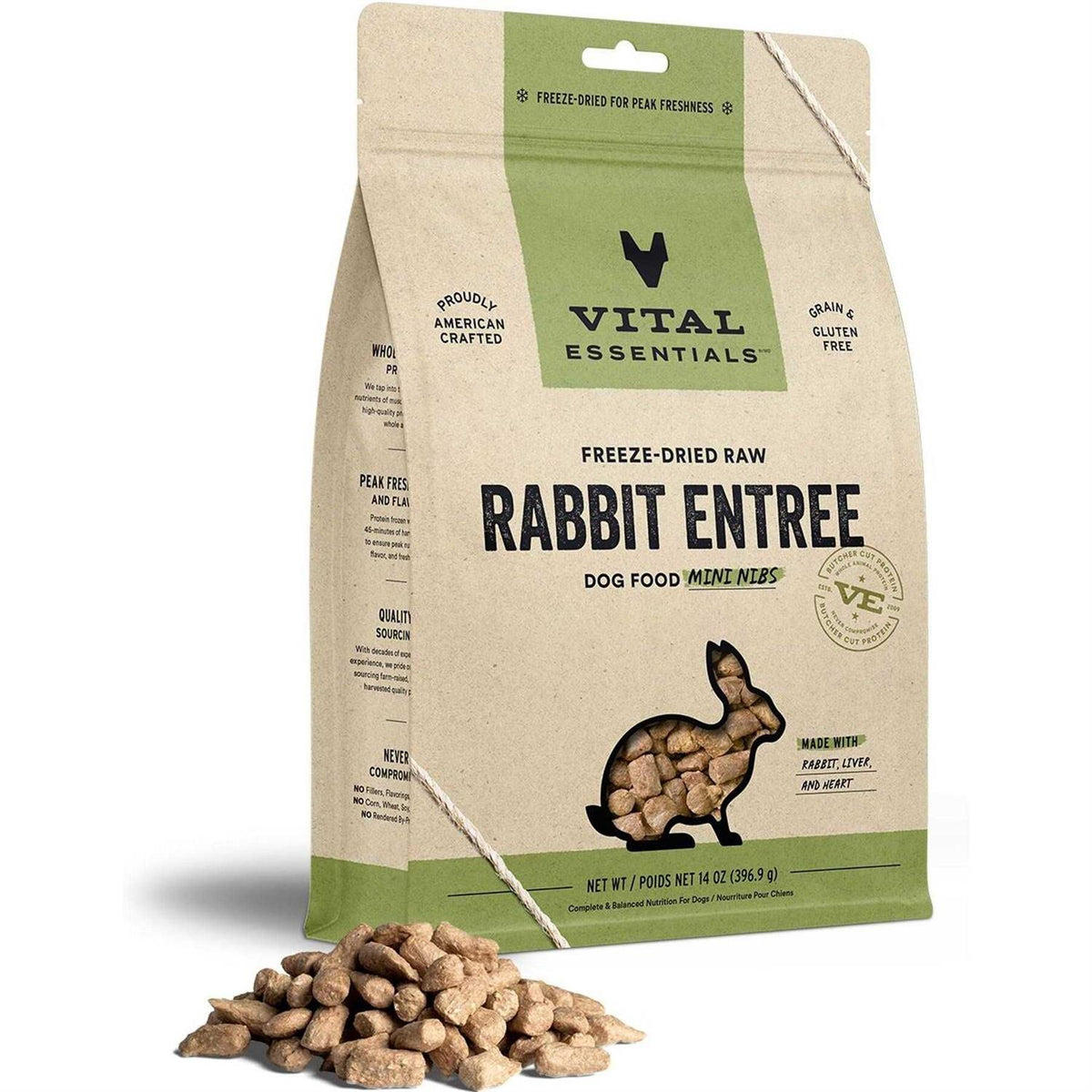 Freeze Dried Raw Rabbit Dog Food Mini Nibs V883