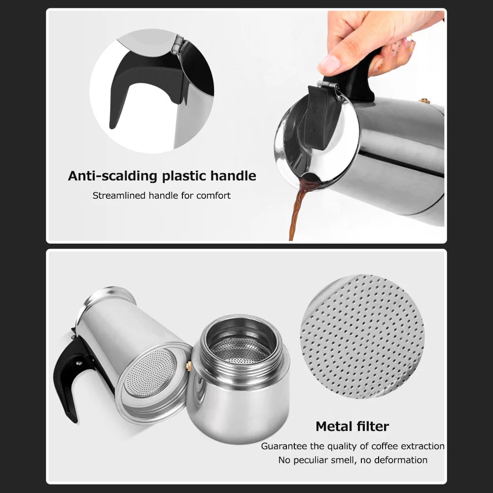 Stainless Steel Portable Electric Coffee Maker A93533