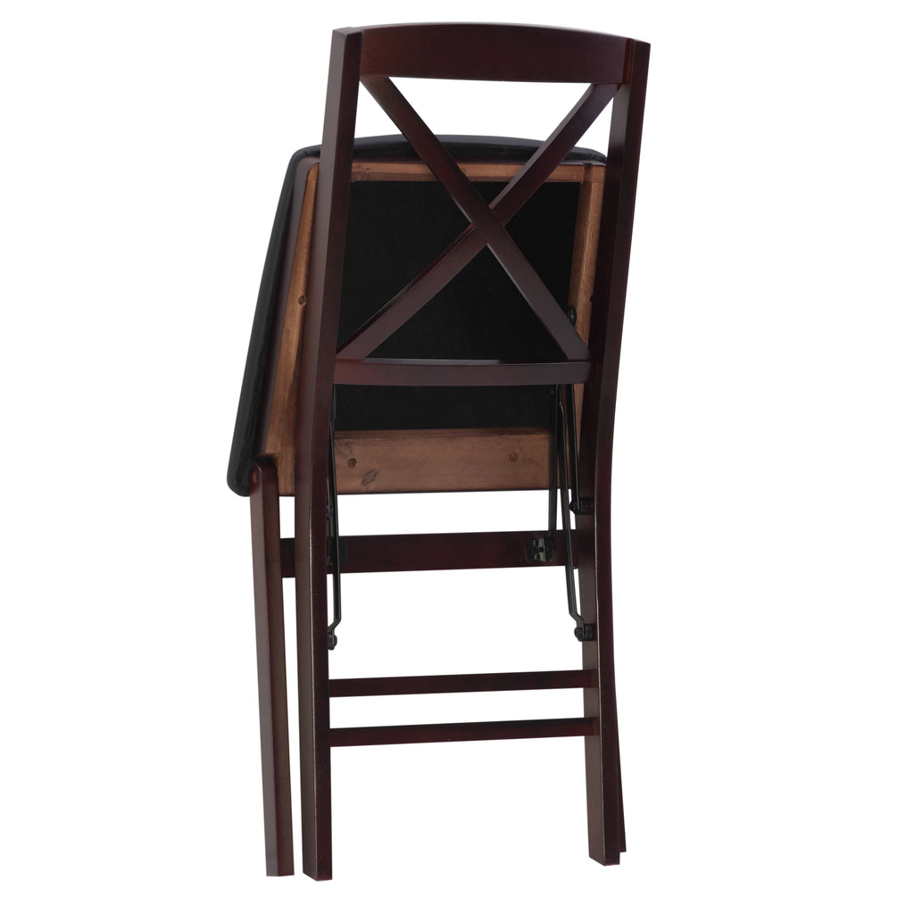 Folding Chair Set of 2 Dark Brown G457