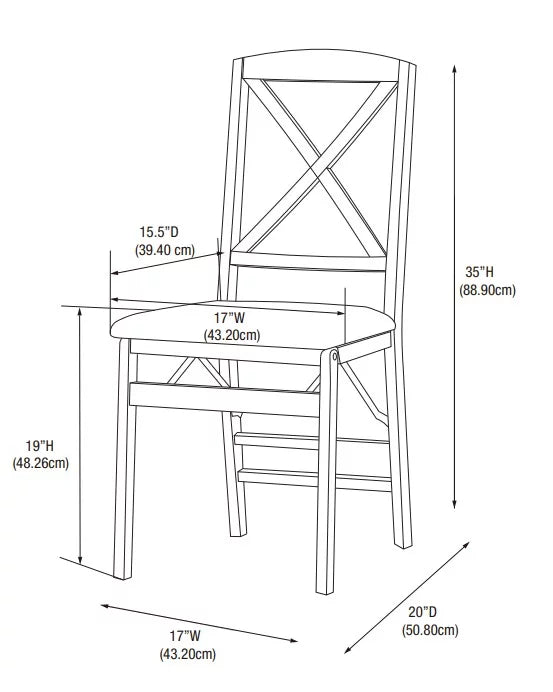 Folding Chair Set of 2 Dark Brown G457