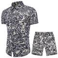 Floral Hawaiian Shirt and Shorts 2 Piece Set F663