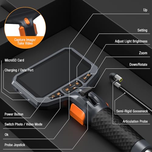 Two-Way Articulating Borescope with Light D889115