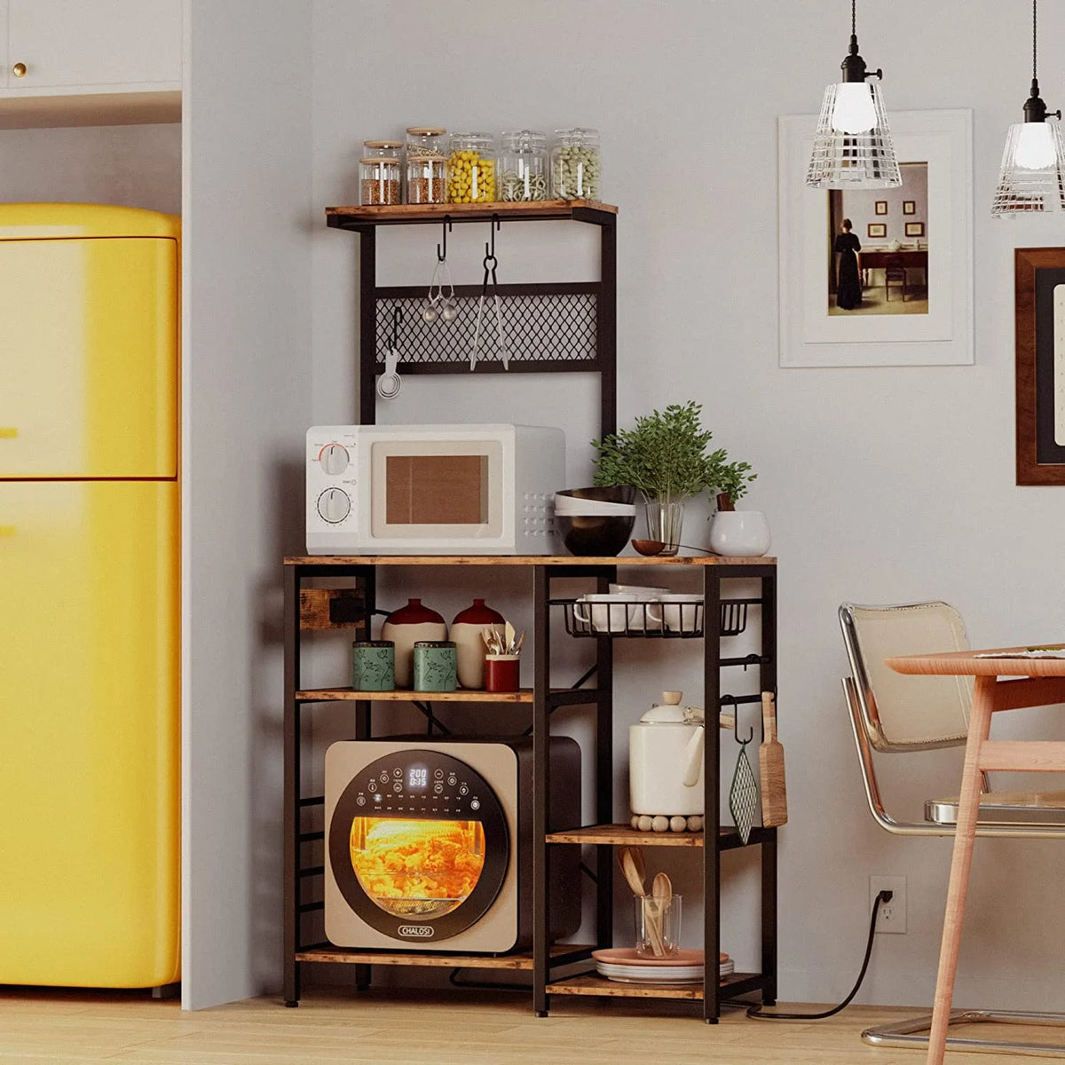 Kitchen Bakers Rack with Power Outlet F5096