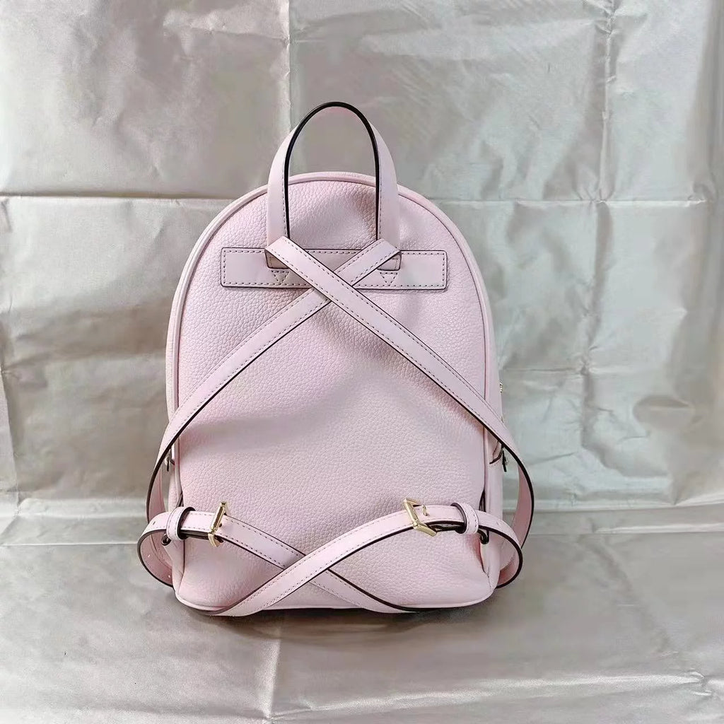 Powder Blush Pink Pebbled Leather Backpack O2360
