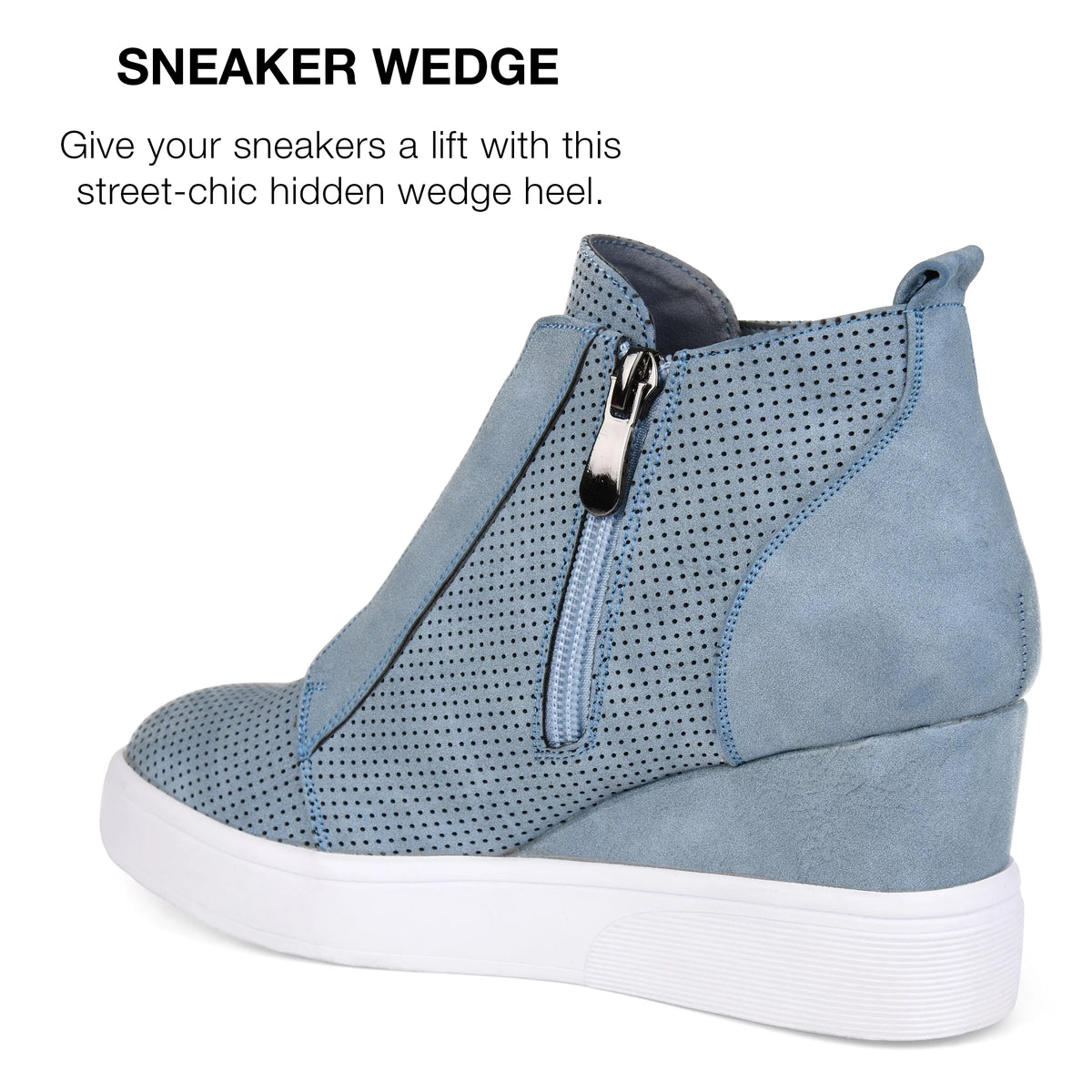 Womens Wide Width Round Toe Wedge Sneakers P33323
