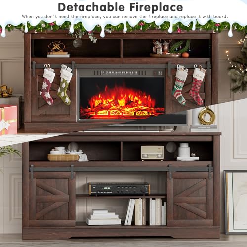 Farmhouse TV Stand for Televisions up to 65 Inches, 58 Inch, Milk White H6015
