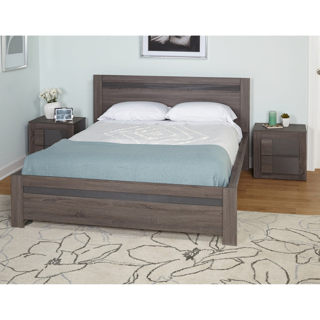 Platform Bed and Nightstand Set L204347