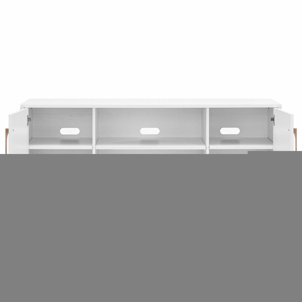 White Antiqued Gray Oak Rectangular TV Stand N641